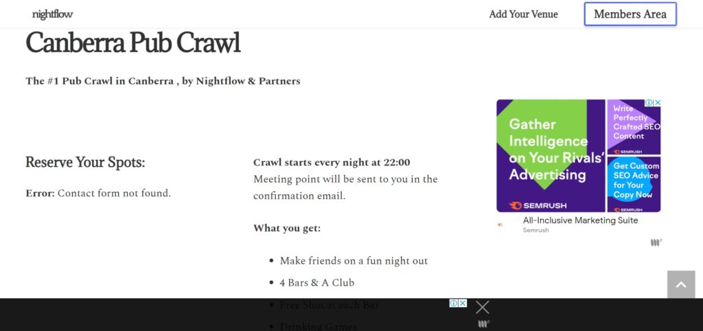 Win the Canberra Pub Crawl Challenge